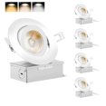 thumbnail image 1 of Gimbal Recessed LED Pot Lights,3CCT 4 Inch 9W Recessed LED Ceiling Lighting with IC Rated 800LM Dimming 3000K 4000K 5000K Adjustable LED Lights Downl, 1 of 8