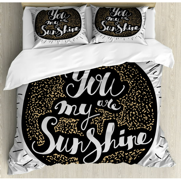 Quote Duvet Cover Set Queen Size You Are My Sunshine Expression