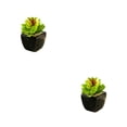 thumbnail image 2 of Matsuzay Bonsái en maceta de cerámica suculenta verde artificial con jarrón, planta de imitación, jardín, oficina, balcón, decoración al Type2 NO2, 2 of 6