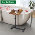 thumbnail image 5 of RICHYOUNG 24"Overbed Beside Table with Hidden Wheels,Tiltable & Rotatable Top Height-Adjustable Laptop Stand(Walnut), 5 of 10