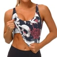 thumbnail image 3 of Naloa Gothic Skulls And Roses Sports Bras for Women,Sports Bras for Women High Support with Removable Pads-Large, 3 of 8