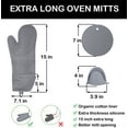 thumbnail image 6 of Oven Mitts and Pot Holders Sets,6pcs Pot Holders and Oven Mitts Heat Resistant, Non-Slip Silicone Mini Oven Gloves and Hot Pads for Kitchen,15" Extra Long Oven Gloves for Cooking,Gray, 6 of 11