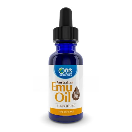 One Planet Nutrition Pure Australian Emu Oil 2 oz, Cold-Pressed and 6X Refined, Supports Skin and Hair Health, Low Odor, Natural and Fragrance-Free