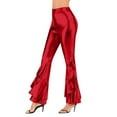thumbnail image 2 of Landzoo One High Gloss Flared Pants Elegant Casual Trousers With Asymmetric Hem Wide Leg Bootcut Design For Stage Performance And Daily Wear Soft Beautiful Women's Casual Pants, 2 of 6