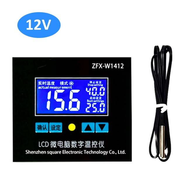 Graflsoa ZFX-W1412 Digital Temperature Controller with 0.1℃ Precision, 12V/220V, Auto Heating/Cooling Mode, Large Display, -50℃~110℃ Range