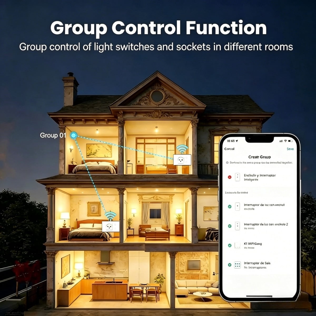 Melery Smart US Wall Outlet 10A Zigbee-Enabled with Tuya & Smart Life App Tempered Glass Pane lTiming & Remote Control Function