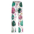 thumbnail image 5 of Easter Womens Pajama Pants Elastic Waist Bunny Rabbit Easter Egg Print Loungewear Wide Leg Casual Fit Casual Lounge Pants Drawstring Festival Sleep with Pockets Pants, #506 Yellow XXL, 5 of 6