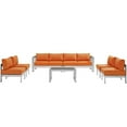 thumbnail image 2 of Ergode Shore 7 Piece Outdoor Patio Sectional Sofa Set - Silver Orange, 2 of 5