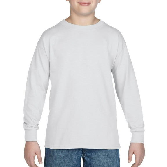 Gildan Youth Heavy Cotton Long Sleeve T-Shirt, XL, White