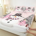 thumbnail image 3 of jejeloiu Merry Xmas Twin Sheet Sets,Cartoon Christmas Snowman Twin Fitted Sheet,Abstract Xmas Tree Flat Sheet Fdor Boys Girls,Super Cozy Room Decor,3-Piece, 3 of 7