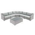 thumbnail image 2 of Modway Conway Sunbrella? Outdoor Patio Wicker Rattan 6-Piece Sectional Sofa Set in Light Gray Gray, 2 of 4