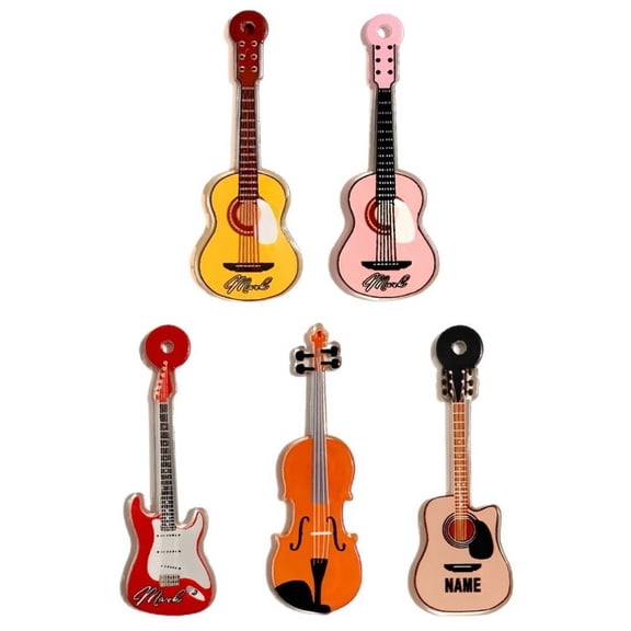 Jiibva 5Pcs Guitar Fridge Magnets Set Instruments Refrigerator Sticker Magnet for Refrigerator Photo Display Home Decor
