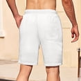 thumbnail image 3 of OSOLU Solid Color Men's Sports Sweatpants Knee Length Breathable Elastic Shorts Fitness Casual Running Shorts Men Daily Relaxed Fit Breathable Bottoms, 3 of 8