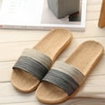 thumbnail image 3 of ZZwxWA Beach Slippers For Women Men Couples Slip On Stripe Flat Slides Indoor Home Slippers Causal Comfortable Beach Fashion Shoes Clearance Sales, 3 of 5