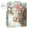 thumbnail image 2 of Room Decor 1pc Rustic Wooden Framed Highland Cow Canvas Art Print, Floral Crown Wall Decor, Woven Bachelor Party Home & Office Decoration, Unique Christmas Gift Idea,, 2 of 6