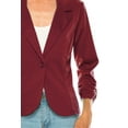 thumbnail image 7 of Moa Collection Women's Fitted Solid Blazer with Button Closure and Ruched Sleeves, 7 of 7