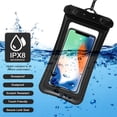 thumbnail image 2 of 4 piece floatable waterproof phone pouch floating waterproof cell phone case universal cellphone dry bag case with lanyard for smartphone up to 6.5 inch, 2 of 7