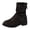 Dark Gray, variant on Khaki Ladies Ankle Boots Suede Back Zipper Mid Heel Round Toe Winter Casual Plus Size Solid