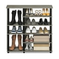 thumbnail image 2 of Furinno 6-Tier Turn-N-Tube Multi Storage Shoe Rack, Wood, Gray and Black, 2 of 5