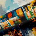 thumbnail image 5 of Manfei Cartoon Train Kitchen Curtains,Multicolor Smoke Pattern Black Out Curtains Pack of 2 (42x63 Each), 5 of 7