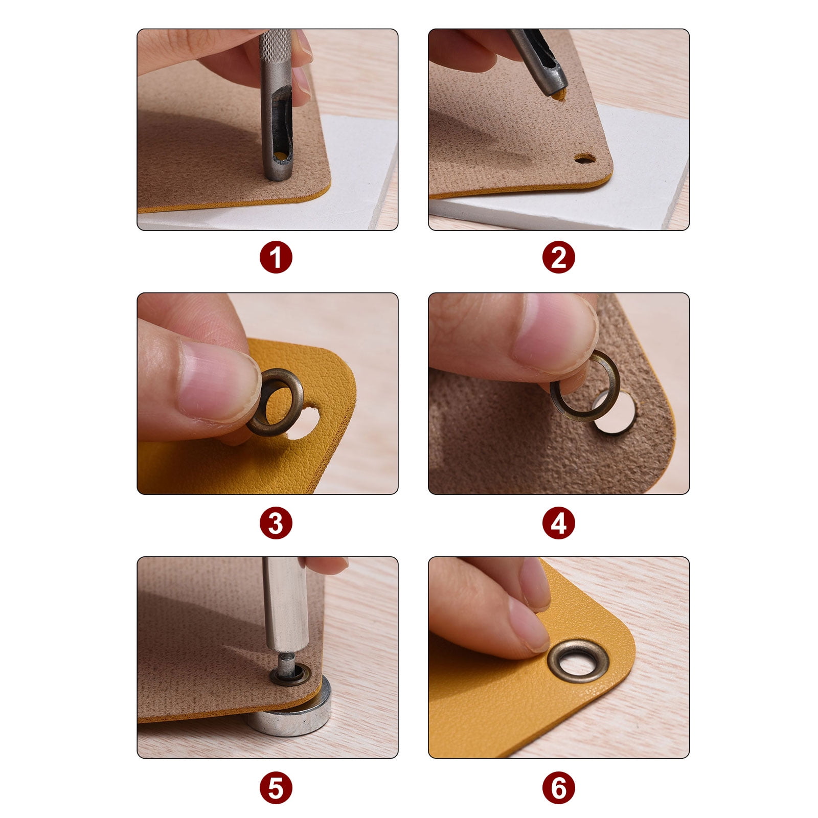 Uxcell 100pcs Grommet Tool Kit 20mm Grommet Eyelet Set with Hole Hollow Punch, Grommet Setter Tools, Black