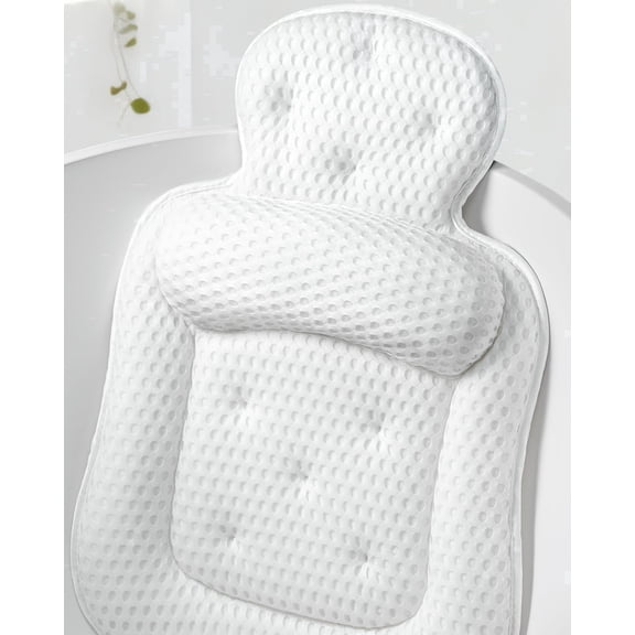 VOXOR 5D Mesh Extra Large Bath Pillow for Tub, Non-Slip Bathtub Cushion with 54 Suction Cups, Relaxing Tub Pillow for Head, Neck and Back Support