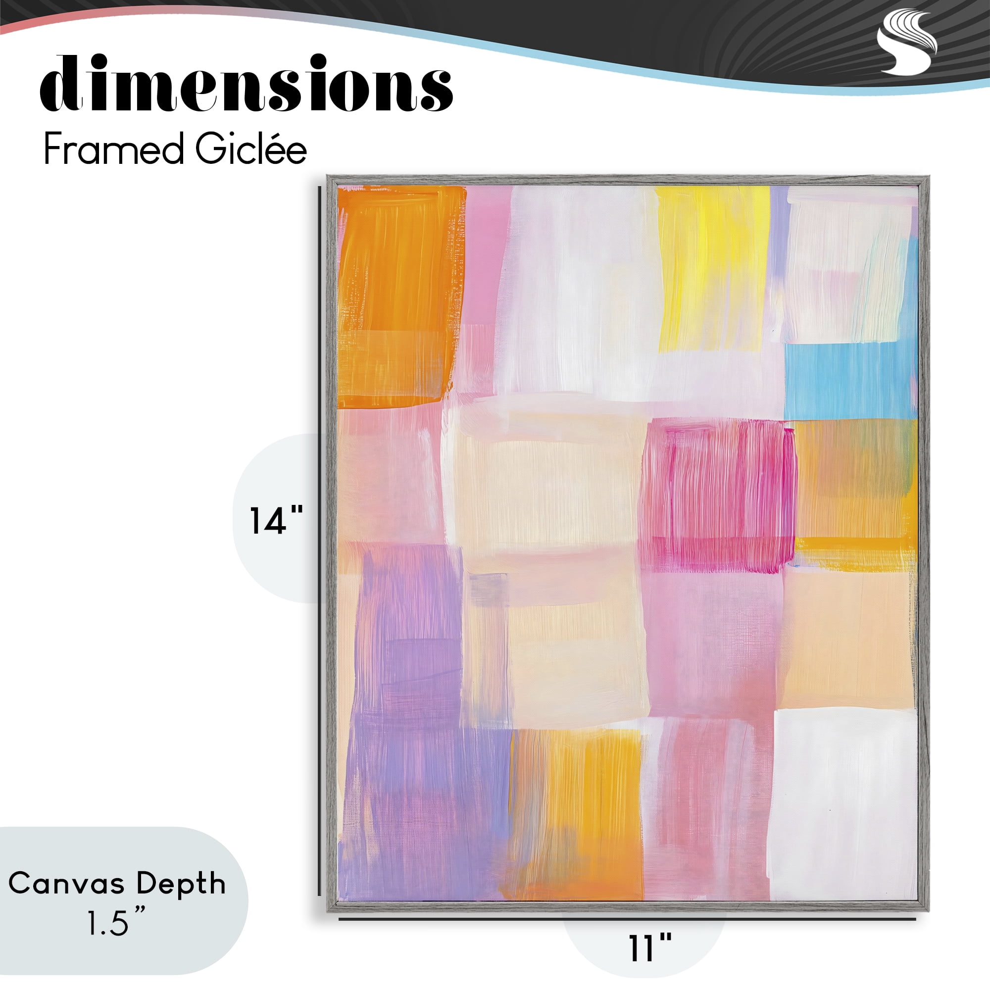 Stupell Industries Abstract Grid Brushstrokes Gray Framed Giclee Art, design by The Prints Vibe