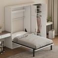 Twin Size Murphy Bed with Lockers and Wardrobes,Large Storage Space
