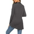thumbnail image 3 of IYYVV Womens Lightweight Cardigan with Pocket Long Sleeve Open Front Casual Loose Shrugs Fashion Fall Cardigans Sweater 2025 Dark Gray L, 3 of 3