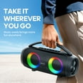 thumbnail image 6 of Vebreda Waterproof Bluetooth Speaker, 40W Stereo Portable Wireless Speaker with DJ Lights for Beach, Party, Black, 6 of 9