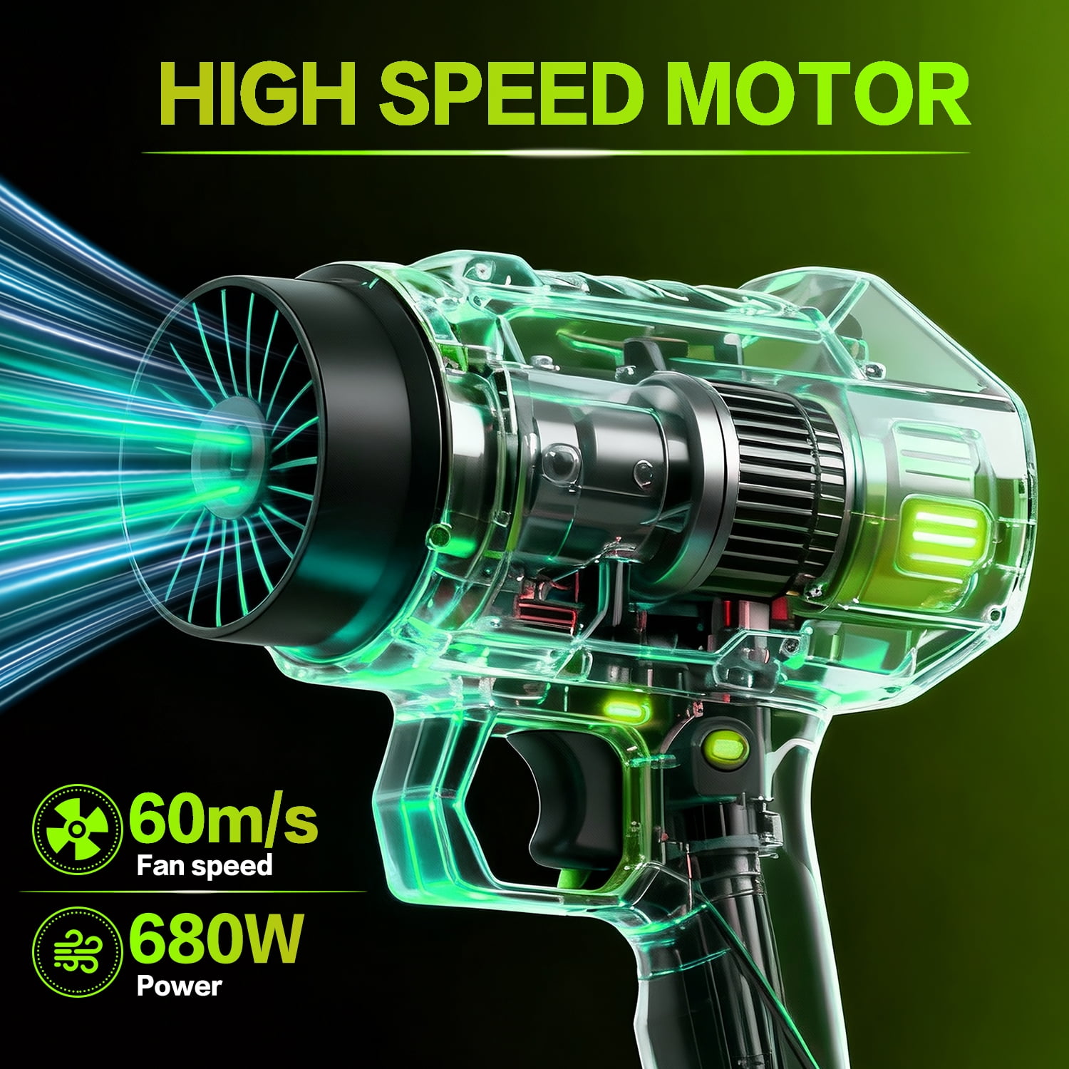 Portable 21V Battery Cordless Leaf Blower ,Handheld Electric Air Blower with High-Speed Motor for Drying Patio Cleaning ,Camping and Dust Cleaning(Tool Only)
