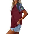 thumbnail image 4 of DailyTrove Women's Color Block Raglan Sleeve Tee - Casual Short Sleeve T-Shirt, Sporty for Outdoor & Errands, 4 of 6