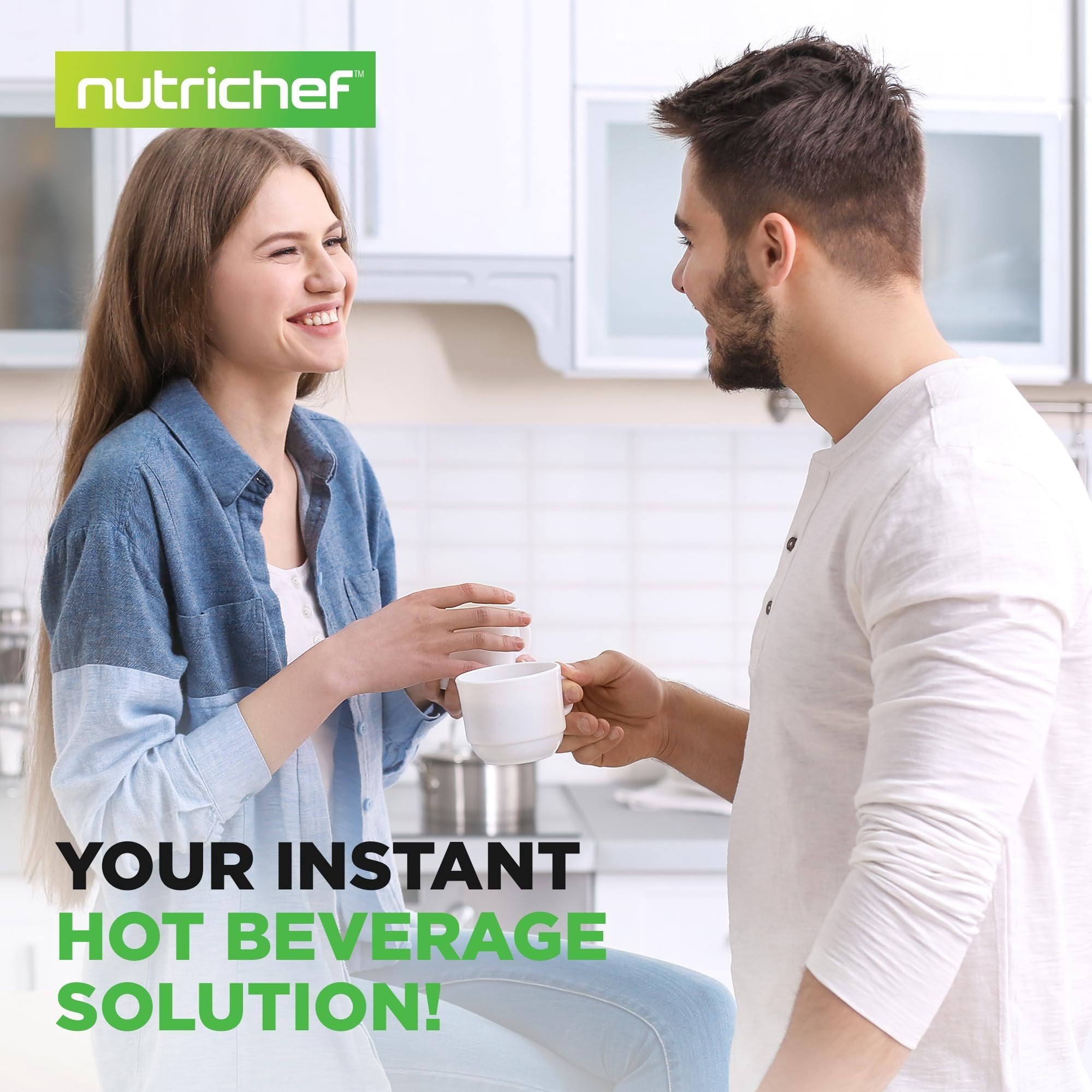 NutriChef 5.2 Qt Electric Water Kettle, Quick Heating, 5 Liter Digital Kettle with 5 Temperature Settings, Safety Lock, Stainless Steel, 3 Dispensing Options, Easy to Clean, 11"x19"x11"