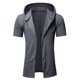 thumbnail image 1 of Moda hombre cárdigan bolsillo Casual con capucha Color puro camiseta manga corta blusa superior Fridja hkj1696, 1 of 6