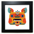 thumbnail image 1 of Estilo chino monstruo Mesa de pared con marco cuadrado negro, 1 of 4
