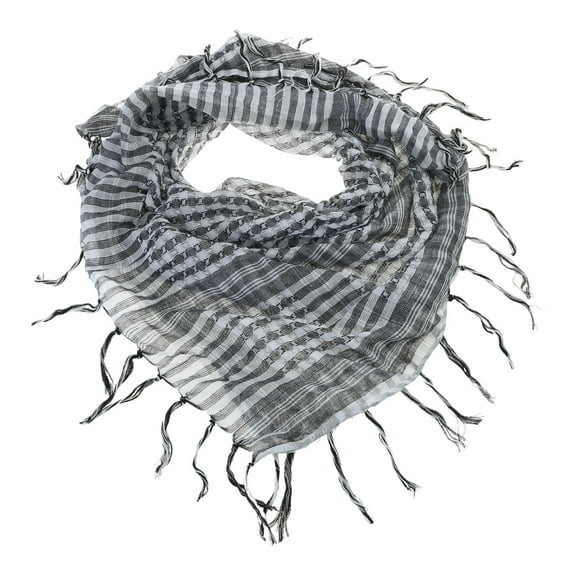 URTERYSER Shemagh Desert Scarf k Houndstooth Pattern Arab Keffiyeh Shawl Wrap with Tassels Scarves Bandana Head Wraps Gray White