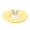 thumbnail image 1 of Silicone Cup Lid Creative Cup Cover Rabbit Shaped Dust Proof Sealing Airtight Mug CoverYellow, 1 of 3