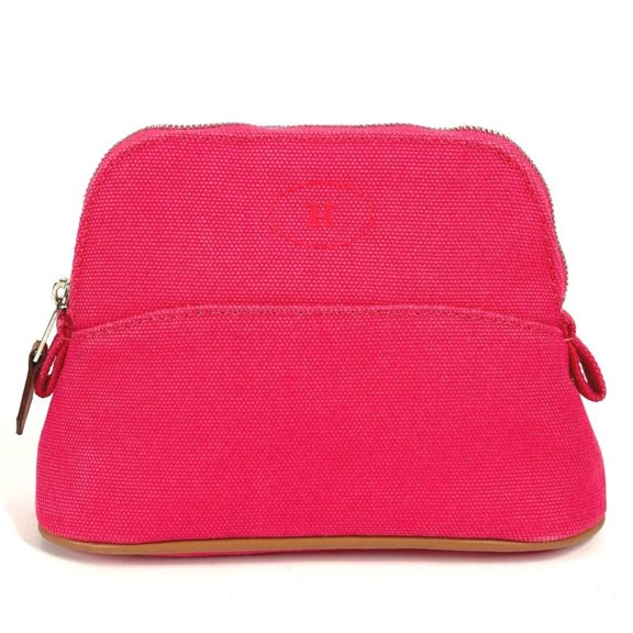 Pre-Owned HERMES Bolide Mini Multi-Pouch Makeup Pouch, Cotton, Unisex, Pink (Good)