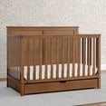 thumbnail image 3 of Simmons Kids Logan 6-in-1 Convertible Crib w/ Drawer, Greenguard Gold Certified, Converts to Toddler Bed, Daybed, Sofa & Full-Size Bed w/ & w/o Headboard, Fits Standard Crib Mattress, Chestnut, 3 of 14