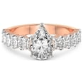 thumbnail image 3 of 4 Carat IGI Certified Pear Shape Lab Grown Diamond Engagement Ring | 14K Rose Gold |Danica Side Oval Diamond Eternity Diamond Ring | FG-VS1-VS2 Quality Friendly Diamonds, 3 of 4
