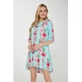 thumbnail image 5 of Hawaiian Manches 3/4 Sirène Tunique Robe XL Rose Turquoise Hibiscus Vigne des Femmes, 5 of 5