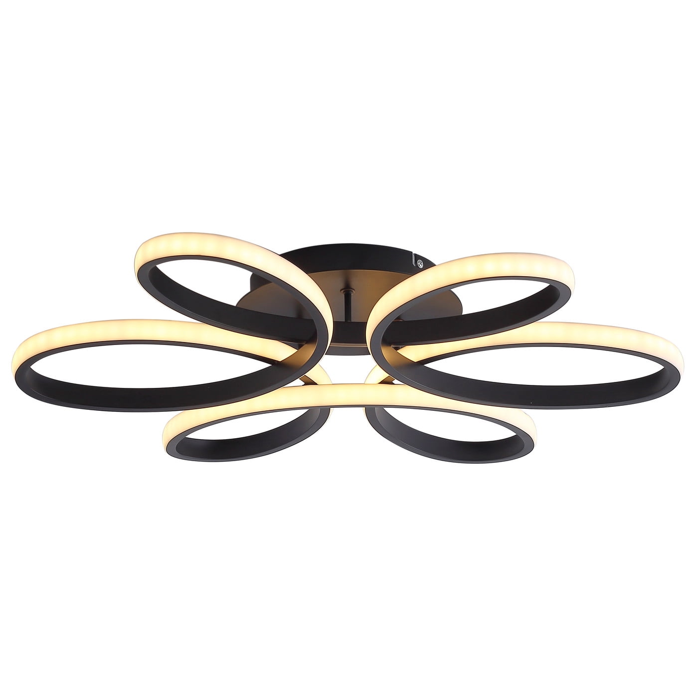 Aiwen Modern LED Flush Mount Ceiling Lamp Geometric Novelty Light Fixture Black