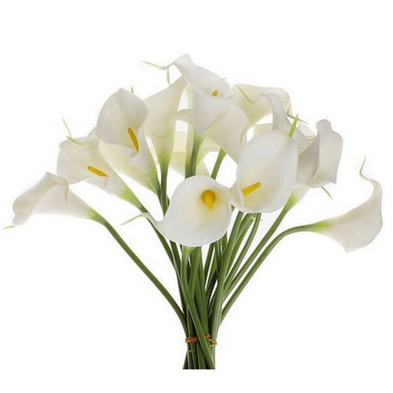 10pcs Simulation Calla Lily Artificial Flower PU Real Home Decoration Flowers Wedding Party Valentine's Day Bouquet Flowers