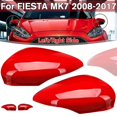 thumbnail image 2 of Right Wing Door Rearview Mirror Cover Side Mirror Cap Shell For Fiesta Mk7 2008-2017 Red, 2 of 5