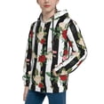 thumbnail image 2 of Rateoe Rose Flowers Pattern Boys Hoodie, Youth Pullover Hooded Sweatshirt, Kangaroo Pocket Hoodie for Kids-Small, 2 of 6