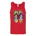 thumbnail image 2 of Wild Bobby, If I Can't Wear My Flip Flops I'm Not Going Colorful Sandals Streetwear Mens Graphic Tank Top, Red, Small, 2 of 3