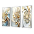 thumbnail image 3 of Designart "Spiraling Amidst Opulent Fractals In Gold And White V" Fractals Framed Wall Art Set Of 3 - Gold Transitional Frame Gallery Set For Office Decor, 3 of 6