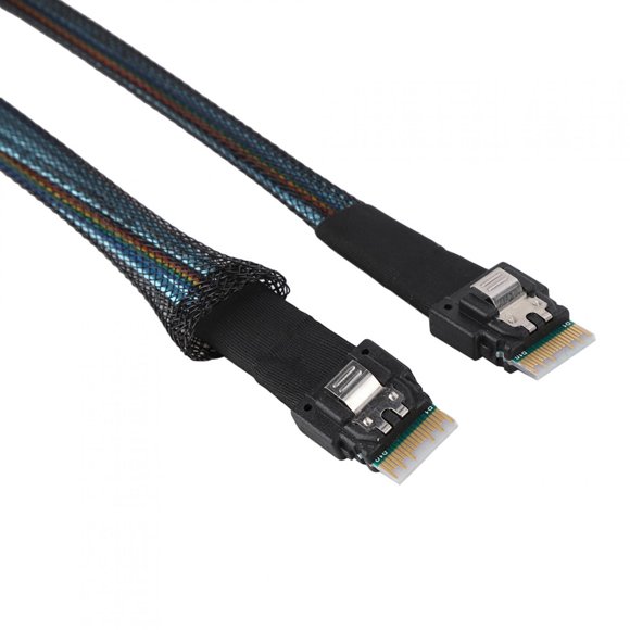 Cabledeconn Slim 38pin SFF-8654 to SFF-8654 Server HDD Data Transmission Cable 1M