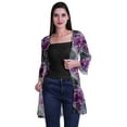 thumbnail image 2 of Moomaya Printed Georgette Beach Clothes For Women Short Shrug Cover Up Cardigan, 2 of 5