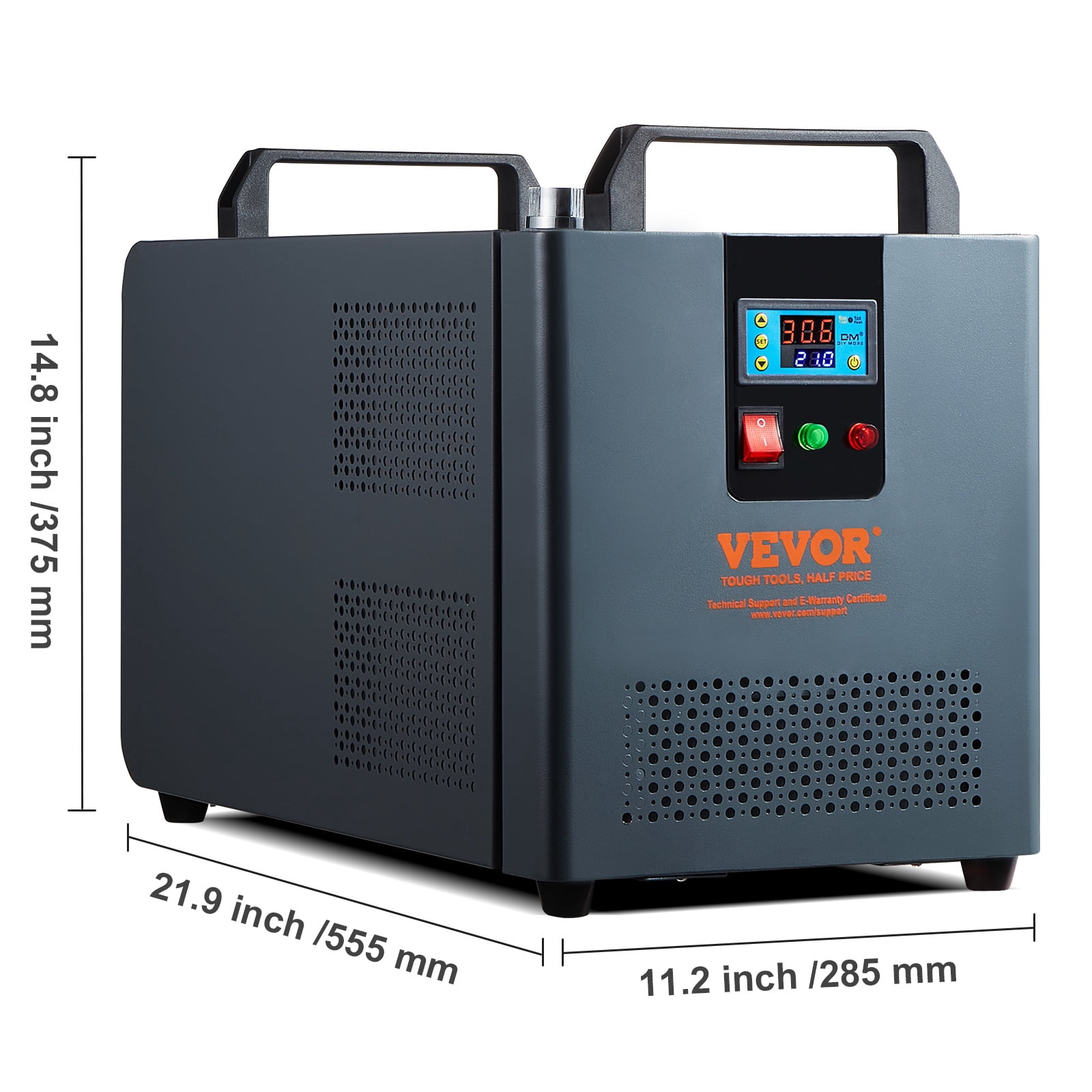 VEVOR Industrial Water Chiller, KH-6000, 200W Industrial Water Cooler Cooling System with Compressor 12 L Water Tank Capacity 7.8 L/Min Max Flow Rate, for CO2 Laser Engraving Machine Cooling Machine